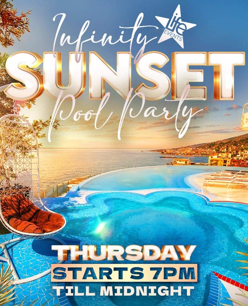 Infinity Sunset Pool Party – official poster